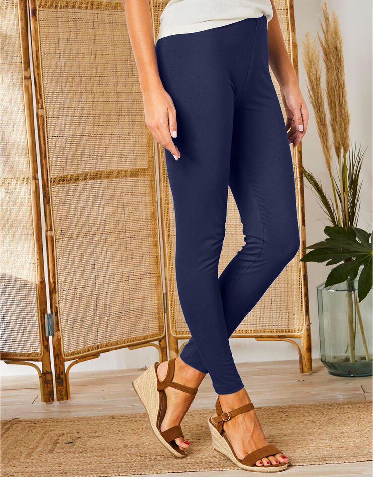 Legging long uni - lot de 2 (marine / noir)