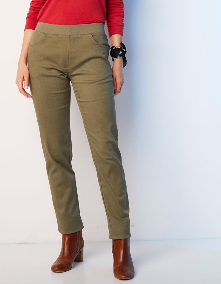 Pantalon coupe "boyfriend" ultra confort (kaki) Pantalon coupe "boyfriend" ultra confort (kaki)