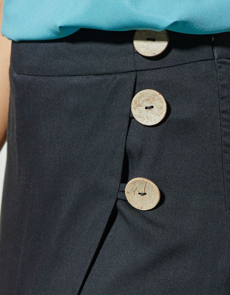 Short-jupette asymétrique fluide (noir) Short-jupette asymétrique fluide (noir)