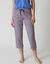 Pantacourt pyjama coton imprimé rayures (marine)