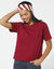 T-shirt boîte manches coudes (prune)