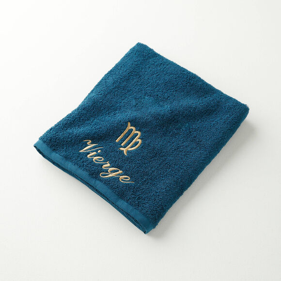 Serviettes de bain brod&eacute;es signe astrologique - 420g/m2 (vierge)