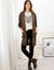 Gilet long porter ouvert, col V (chocolat)
