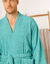 Peignoir mixte adulte col kimono éponge bouclette  (vert d'eau)