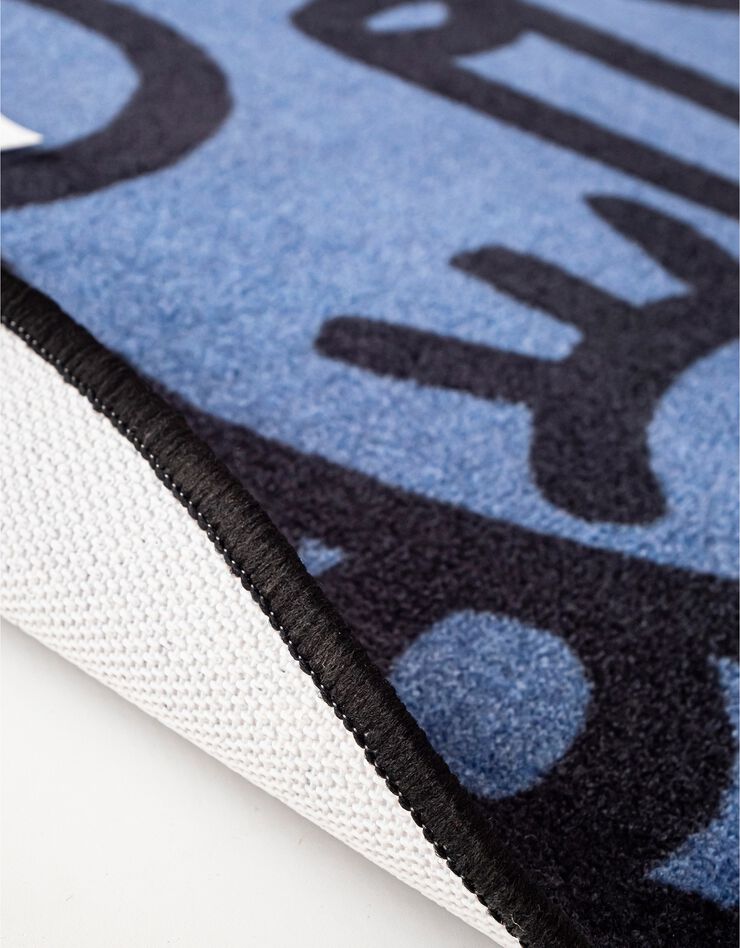 Tapis rond imprimé tête d'animal fond bleu, collection enfant LEM (bleu)
