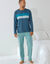 T-shirt pyjama manches longues (bleu gris&eacute;)