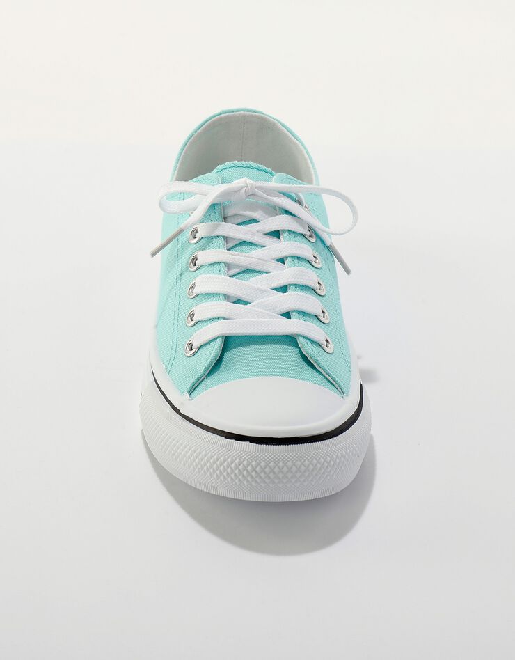 Tennis toile lacées souples bout caoutchouc - couleur acidulée (vert menthe)