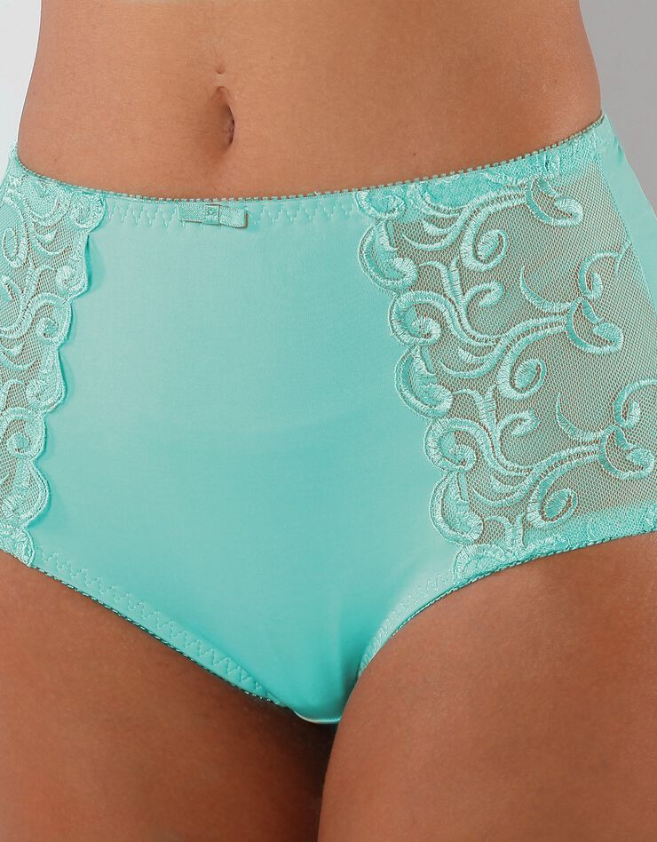 Gainette ventre plat microfibre tulle brodé Sienne - lot de 2 (aqua + blanc) Gainette ventre plat microfibre tulle brodé Sienne - lot de 2 (aqua + blanc)