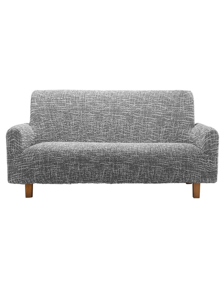 Housse salon microfibre bi-extensible imprimé  (gris)