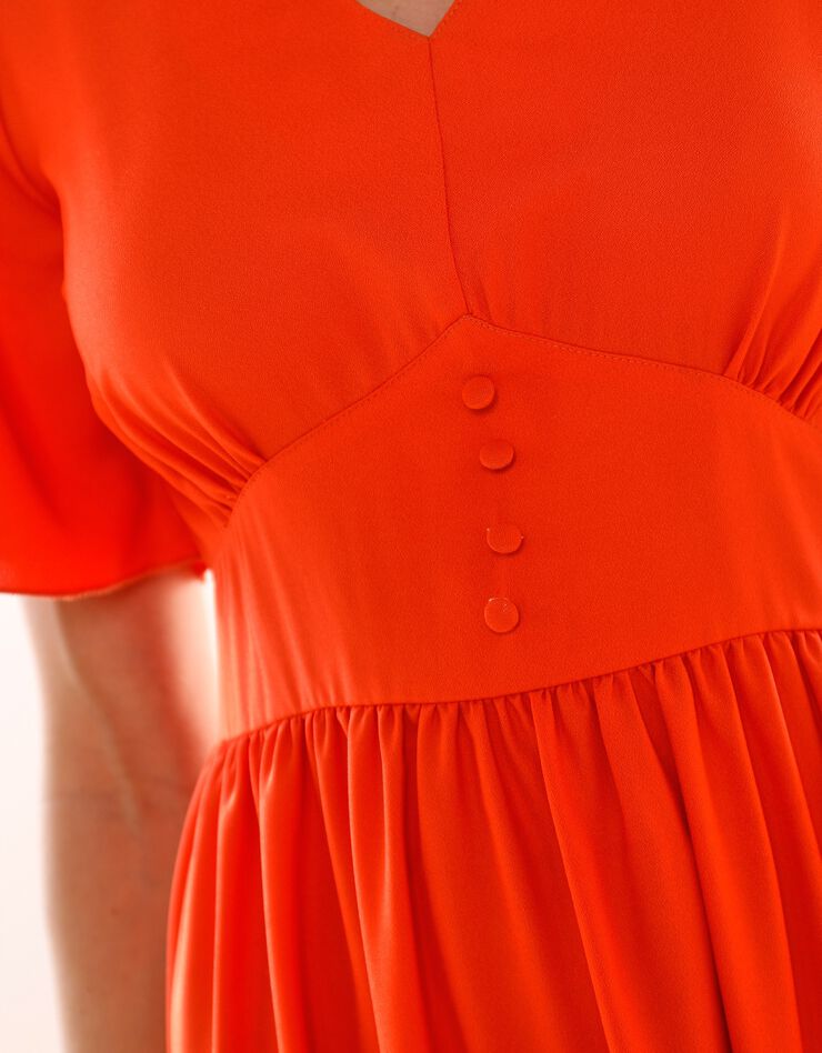 Robe longue unie base et manches évasées (orange)