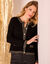 Cardigan boutons dorés, détails brillants (noir)