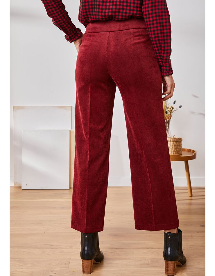 Pantalon velours longueur 3⁄4, taille haute (brique) Pantalon velours longueur 3⁄4, taille haute (brique)