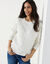 Pull col rond, maille fantaisie en laine m&eacute;lang&eacute;e (&eacute;cru)