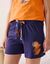 Short de pyjama en coton - uni tropical (marine)