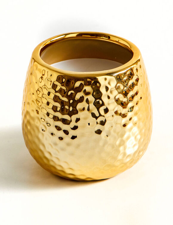 Bougie parfumée effet martelée (doré)