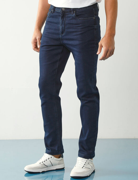 Pantalon effet jean denim léger ultra stretch - L32 (dark blue)