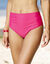 Slip de bain taille haute ceinture modulable Solaro (framboise)