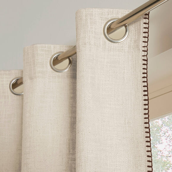 Rideau uni coton textur&eacute; (ivoire)