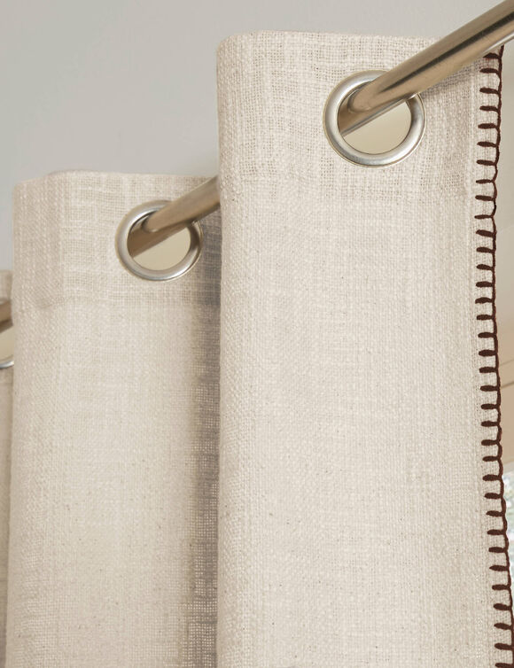Rideau uni coton textur&eacute; (ivoire)