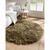 Tapis rond poils longs (taupe)