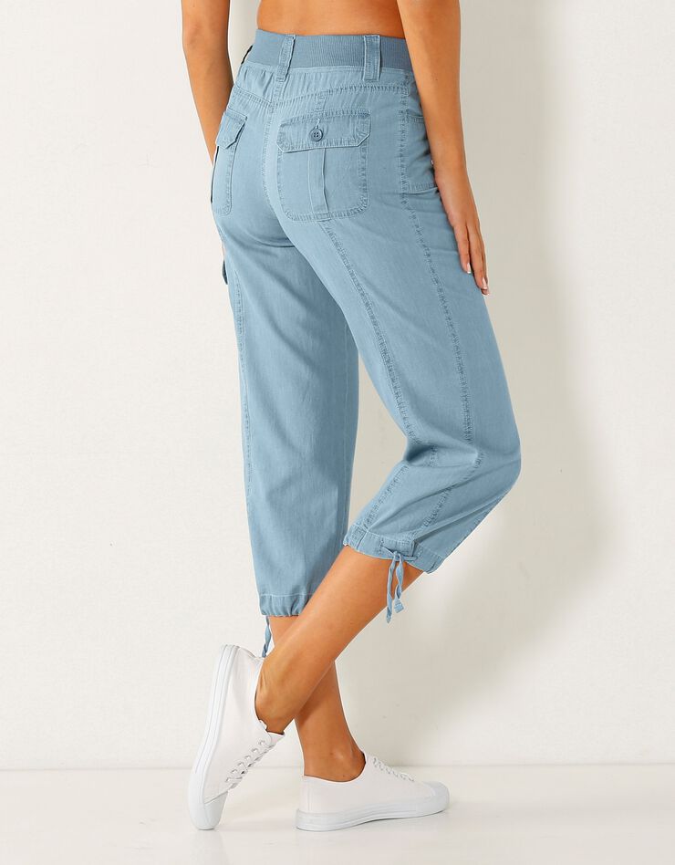 Pantacourt denim ceinture maille (bleached) Pantacourt denim ceinture maille (bleached)