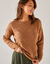 Pull spécial petites, maille perlée (taupe)