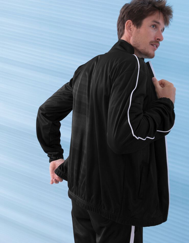 Veste sport microfibre zippée (noir) Veste sport microfibre zippée (noir)