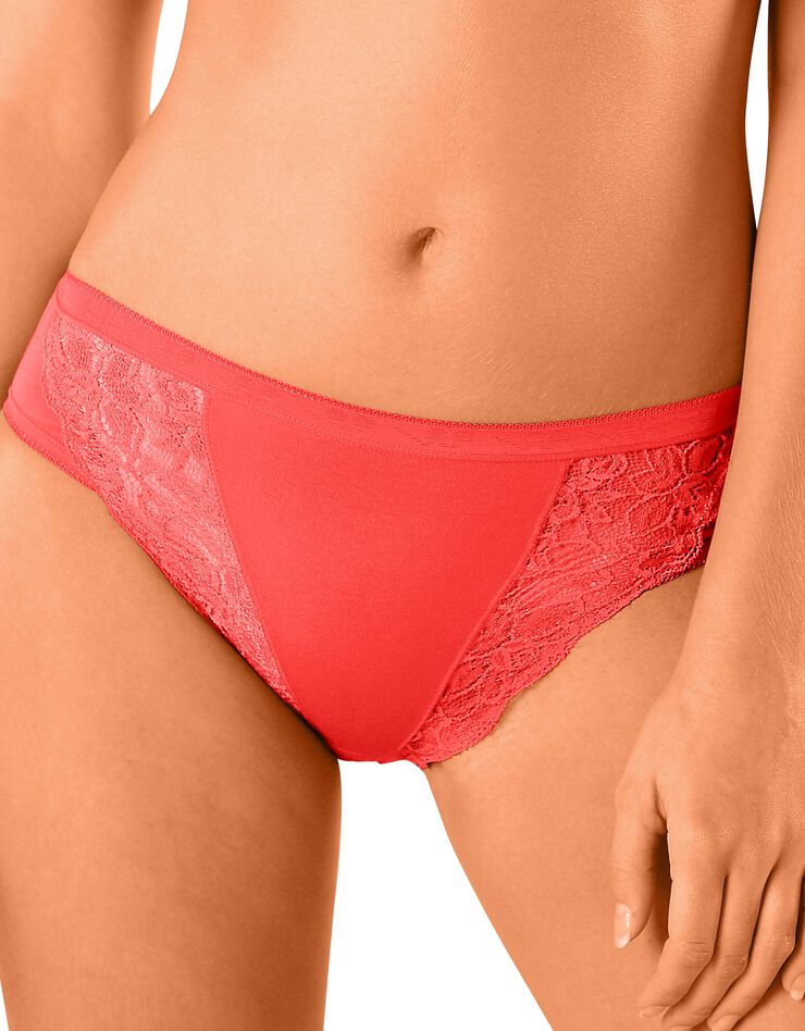 Culotte midi dentelle - lot de 3 (corail + bleu + mauve) Culotte midi dentelle - lot de 3 (corail + bleu + mauve)