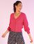 Gilet maille fantaisie ajourée (rose)