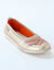 Ballerines souples cuir et textile aéré bandes élastiquées (doré)