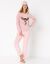 Pyjama manches longues maille polaire motif "renne"  (rose poudré)