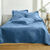 Couvre-lit uni matelassé reliéfé "feuillage" (bleu grisé)