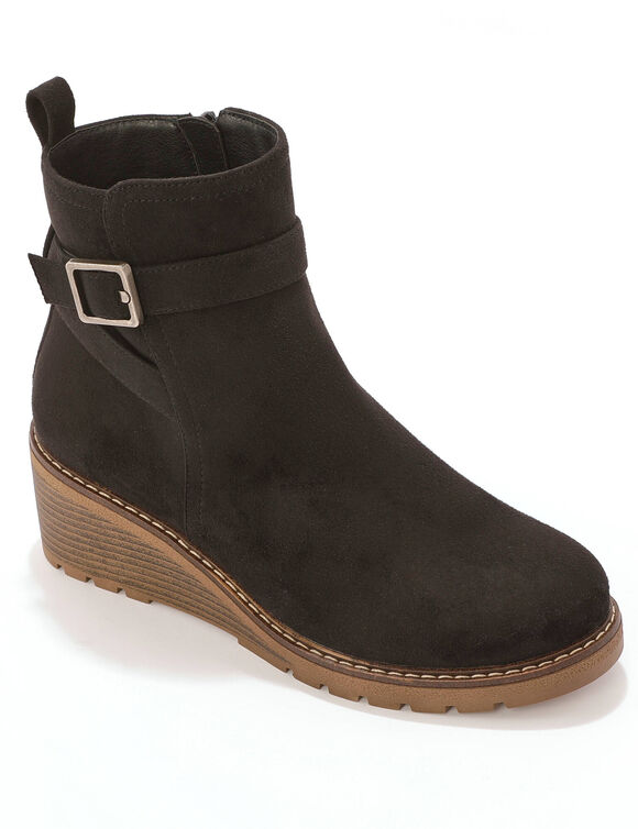 Boots compens&eacute;es (noir)