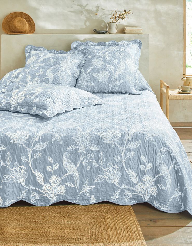 Couvre-lit matelassé microfibre réversible motifs perse (gris) Couvre-lit matelassé microfibre réversible motifs perse (gris)