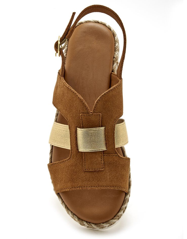 Sandales ouvertes compensées style sabot (marron) Sandales ouvertes compensées style sabot (marron)