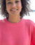 Pull loose manches coudes, laine et mohair mélangés (rose)