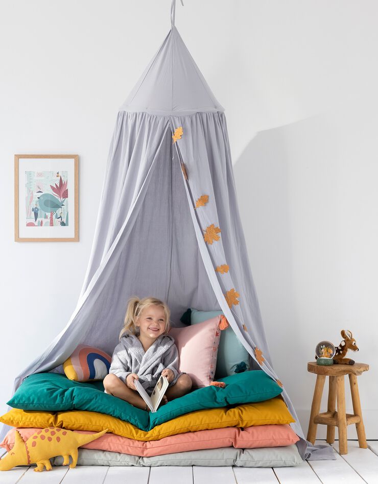 Coussin garni enfant dinosaure "tricératops" (curry)