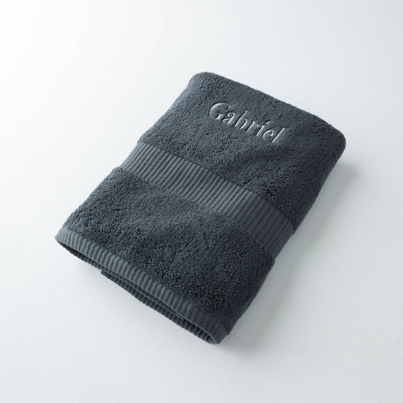 Collection serviettes de bain unies &agrave; personnaliser - gamme premium 640g/m&sup2; (carbone)