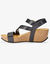 Sandales compensées cuir semelle liège (noir)