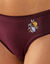Culotte coton forme midi unie brod&eacute;e - lot de 3 (prune)