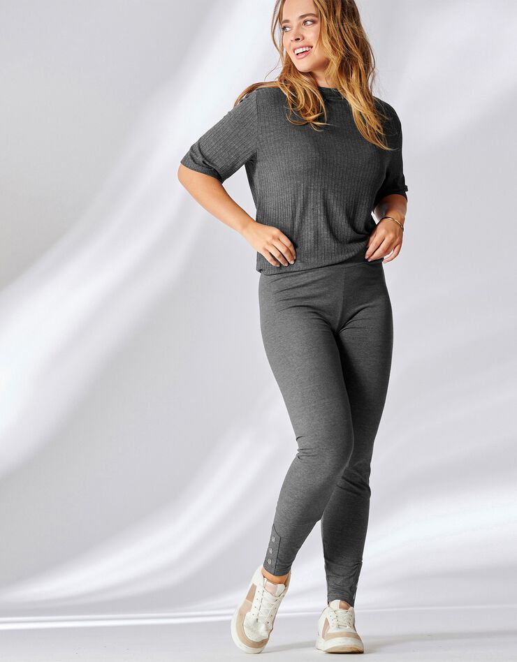 Legging chiné base pressionnée (anthracite chiné) Legging chiné base pressionnée (anthracite chiné)