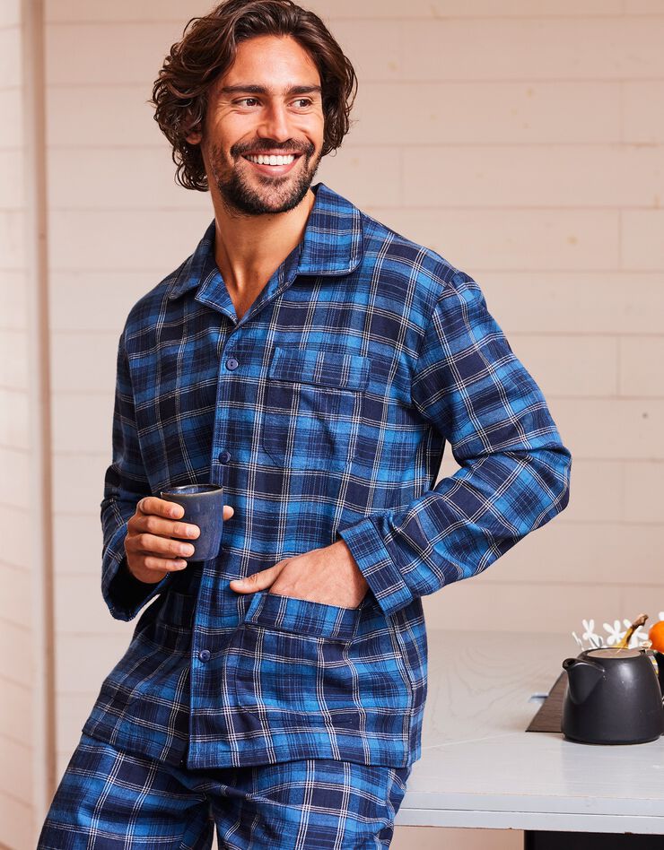 Medisch wangedrag Blazen Pessimist Pyjama carreaux en pilou, bleu | Blancheporte