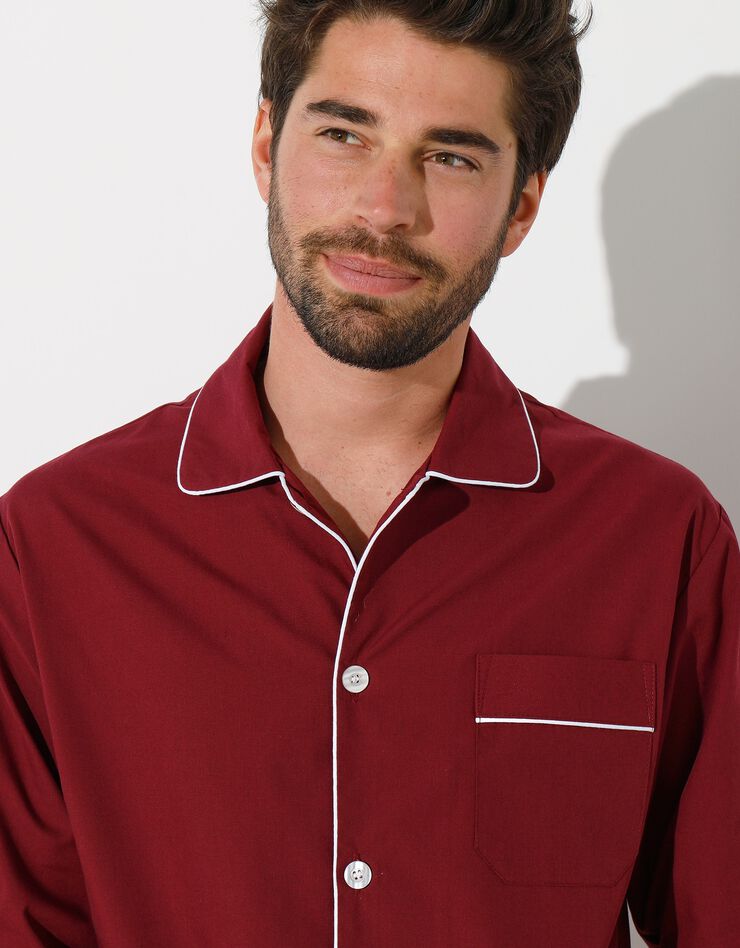 Veste de pyjama popeline boutonnée (bordeaux) Veste de pyjama popeline boutonnée (bordeaux)