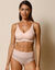 Soutien-gorge moulé invisible microfibre et dentelle - sans armatures  (poudre)