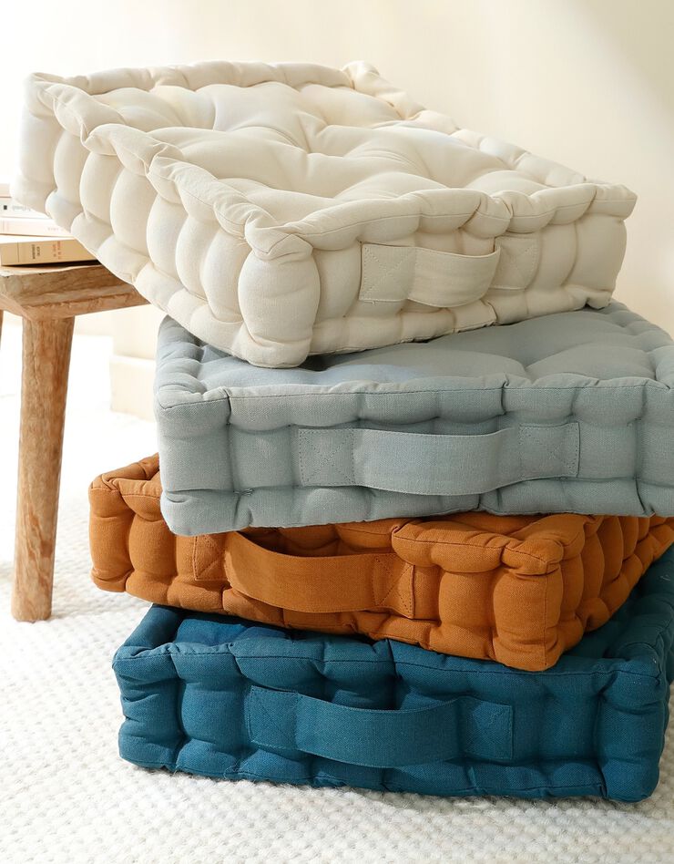 Coussin de sol uni coton (caramel)