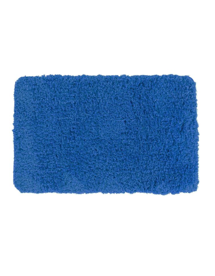 Tapis de bain uni moelleux microfibre (bleu dur)