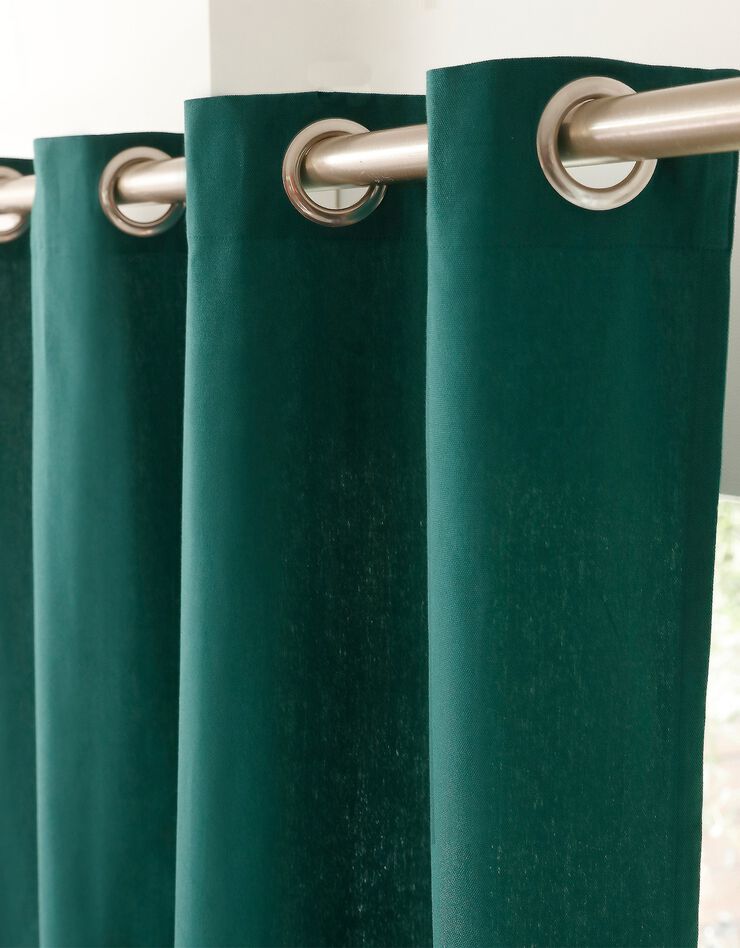 Rideau oeillets bachette tamisant uni (vert)