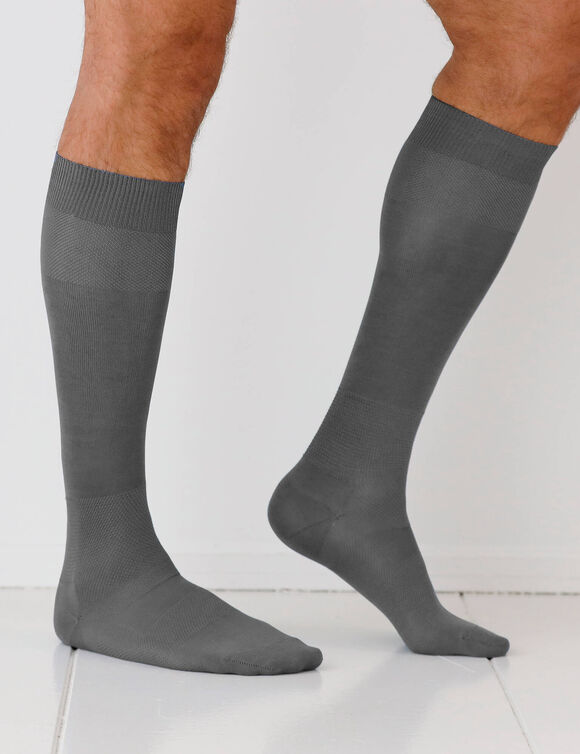 Chaussettes fil d'Ecosse effet massant - lot de 2 paires (gris)