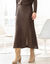 Jupe midi évasée en tricot (chocolat)