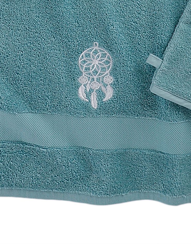 Éponge coton broderie attrape rêves - 420g/m² (vert d'eau) Éponge coton broderie attrape rêves - 420g/m² (vert d'eau)